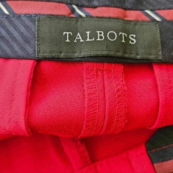 Talbots Hampshire Ankle Pants Red Chino Casual Stretch Womens Size 4 - Picture 6 of 7